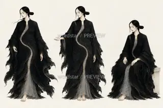 补夜织者·夜缝留白·行止 · 插画 图像