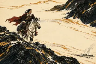 骑过雪脊 · 插画 图像