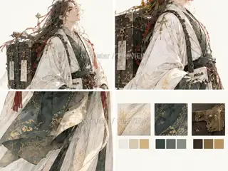山岚藏主·宣传页原人物·形体材质 · 插画 图像