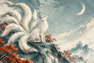 月照青丘 · 插画 图像