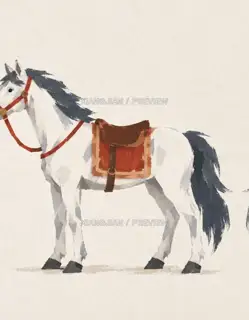 白龙马 · 左侧 · 纸艺 AI 图像