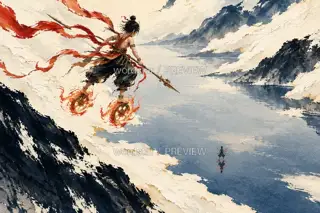 莲影停云 · 插画 图像