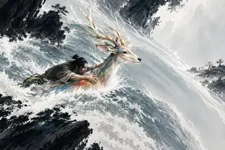 长河救人 · 插画 图像