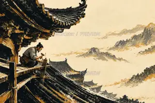 群檐向山 · 插画 图像