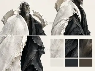 渡潮听客·盐壳藏声·形体材质 · 插画 图像