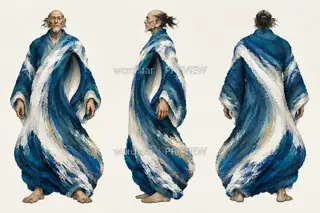 渡潮听客·潮腔听海·三视图 · 插画 图像