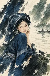 笑意未唱 · 插画 图像