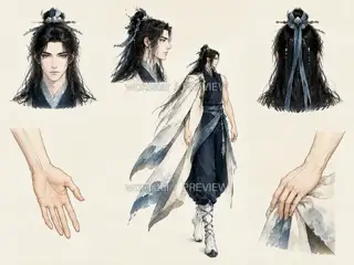 月汐行者·退潮留痕·神性部件与手势 · 插画 图像