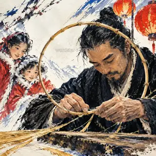 竹骨成圆 · 插画 图像