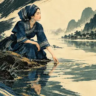 指尖拨水 · 插画 图像