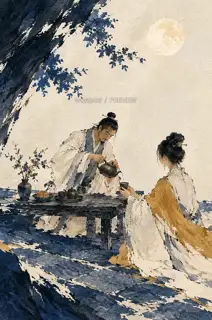 添茶过席 · 插画 图像