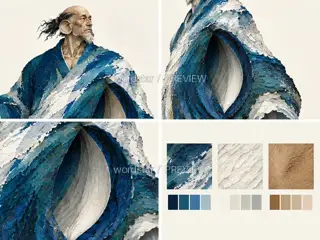 渡潮听客·潮腔听海·形体材质 · 插画 图像