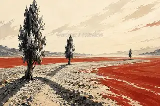 三影横渡荒滩 · 插画 图像