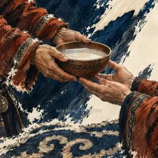 酒碗双手 · 插画 图像