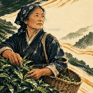 白露采茶 · 插画 图像