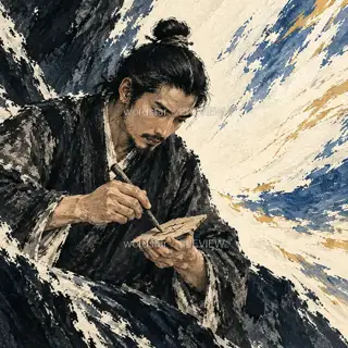 手背试一笔 · 插画 图像