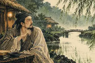 春雨过溪 · 插画 图像