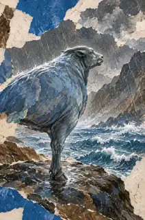 雨至 · 纸艺 AI 图像