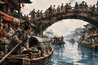 虹桥早市 · 插画 图像