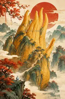 指峰小径 · 插画 AI 图像