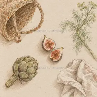 餐桌植物志 · 插画 AI 图像