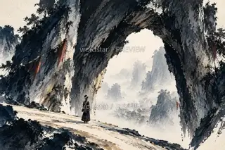 石门晨雾 · 插画 图像