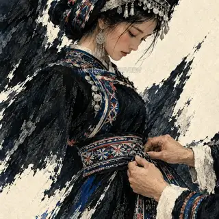 绣带扣紧 · 插画 图像