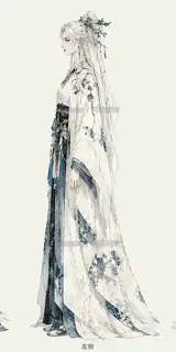 雪瓷观梦·宣传页原人物·左侧 · 插画 图像