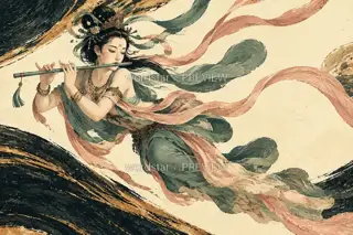 笛声转身 · 插画 图像