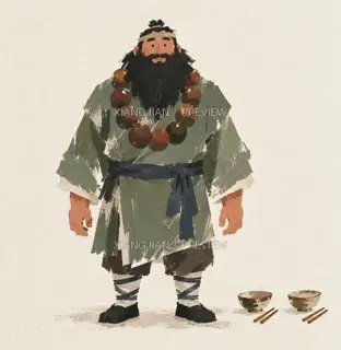 沙僧 · 旅人小像 · 纸艺 AI 图像