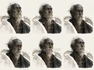 渡潮听客·盐壳藏声·神情 · 插画 图像