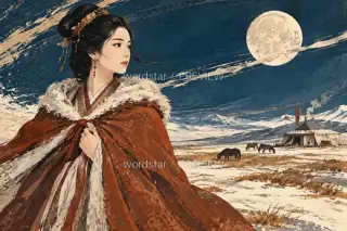草原月出 · 插画 图像