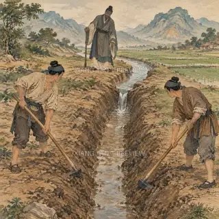 开沟 · 插画 AI 图像