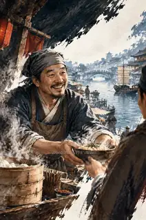 晨市开张 · 插画 图像