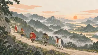 山路上的故事 244 · 纸艺 AI 图像