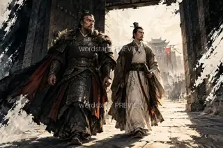 并肩出门 · 插画 图像