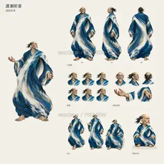渡潮听客·潮腔听海·总览 · 插画 图像
