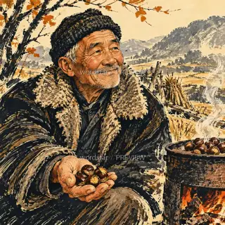 炉边栗香 · 插画 图像