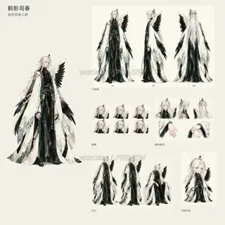 鹤影司春·宣传页原人物·总览 · 插画 图像