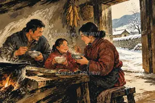 冬至围炉 · 插画 图像