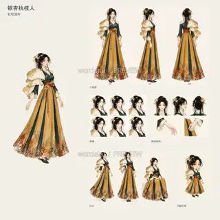 银杏执枝人·秋祀留年·总览 · 插画 图像