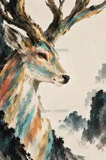 鹿眼不避 · 插画 图像