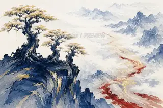 珠影过山谷 · 插画 图像