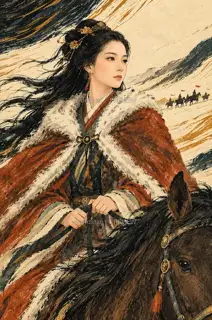风里紧缰 · 插画 图像