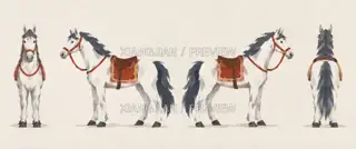 白龙马 · 旅人小像 · 纸艺 AI 图像
