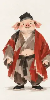 八戒 · 正面 · 纸艺 AI 图像