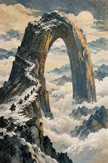石镫入云 · 插画 AI 图像