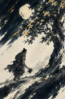 拖斧归树 · 插画 图像