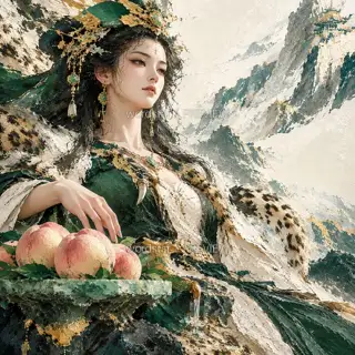 玉盘露桃 · 插画 图像