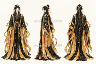 曜金乐师·宣传页原人物·三视图 · 插画 图像